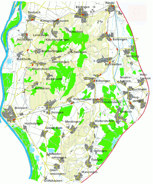 Endingen-Karte Übersichtskarte Endingen