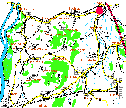 Lageplan Riegel am Kaiserstuhl